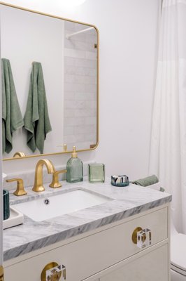 Bathroom Remodeling | Westwood Park | San Francisco - In this bathroom remodeling design, the focus is on combining functionality and aesthetics to create a modern and inviting space. The design includes clean lines, a neutral color palette with pops of color for visual interest, and a mix of textures such as natural stone and sleek tiles. Lighting fixtures are strategically placed to provide both ambient and task lighting, while large mirrors help to visually expand the room. Overall, the design prioritizes comfort, style, and practicality to transform the bathroom into a comfort retreat.