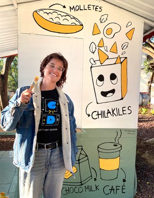 Chilaquiles Food Stand Custom Painting - I was tasked with taking a blank food stand in the park and transforming it into a fun, energized space to bring in customers. I designed custom character illustrations and hand-painted the exterior of the food stand. The bright yellow, smiling chilaquiles box brings in customers walking in the park. Chilaquiles Food Stand Custom Painting - I was tasked with taking a blank food stand in the park and transforming it into a fun, energized space to bring in customers. I designed custom character illustrations and hand-painted the exterior of the food stand. The bright yellow, smiling chilaquiles box brings in customers walking in the park.