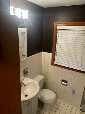 Bathroom remodel - This complete remodel was done for a client and includes heated floor.