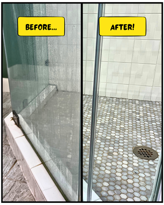 Shower Glass Cleaning and Treatment - Restore your shower glass to it’s original beauty and add a 5 year sealant that will protect it from the harsh conditions of soap scum and hard water. This treatment makes keeping it clean effortless.