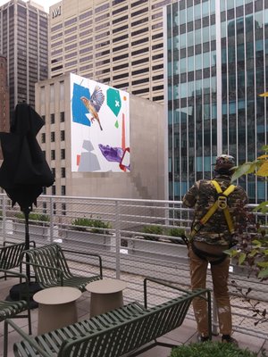Assisting on giant mural project - Working for a master muralist downtown Chicago Assisting on giant mural project - Working for a master muralist downtown Chicago