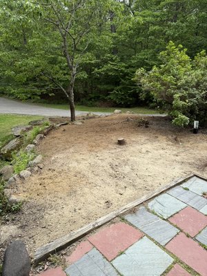Scituate Stone Bed Removal - This customer bought a house that had large crushed stone beds with Bushes and contacted us seeing what we could do so she would be able to plant flowers of her choosing. We came in and were able to remove all of the old crushed stone, fabric, rocks, and mulch and get the beds down to bare dirt and got her a clean slate to work with! Scituate Stone Bed Removal - This customer bought a house that had large crushed stone beds with Bushes and contacted us seeing what we could do so she would be able to plant flowers of her choosing. We came in and were able to remove all of the old crushed stone, fabric, rocks, and mulch and get the beds down to bare dirt and got her a clean slate to work with!