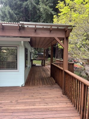 House and Deck - Stained deck, railing, overhang and painted the house House and Deck - Stained deck, railing, overhang and painted the house