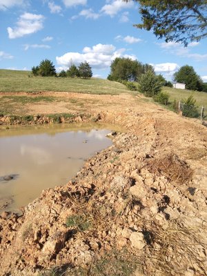 Raise Pond Water Level Project - This was a project that we did on a cattle farm of one our clients. We raised the ponds embankment all around, so the pond had the capability of holding more water, when it rained, for the client's livestock, & for the
mules. Raise Pond Water Level Project - This was a project that we did on a cattle farm of one our clients. We raised the ponds embankment all around, so the pond had the capability of holding more water, when it rained, for the client's livestock, & for the
mules.