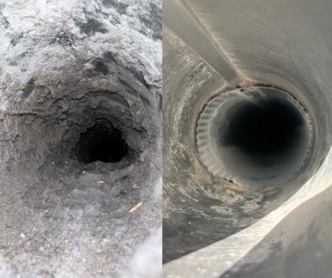 Dryer Vent Cleaning Atlanta,GA. - Before & After Dryer Vent Cleaning. Our professional cleaning process removes lint, dust, and debris from the entire dryer vent line using specialized equipment designed to improve airflow and reduce fire hazards.