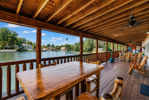 Our grand LAKEFRONT-covered patio - Our grand LAKEFRONT-covered patio allows you to get a tranquil night's sleep and "awake by the lake." Our grand LAKEFRONT-covered patio - Our grand LAKEFRONT-covered patio allows you to get a tranquil night's sleep and "awake by the lake."