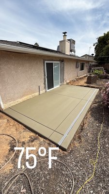 Broom Finish patio - Broom finish patio with trench drain install Broom Finish patio - Broom finish patio with trench drain install