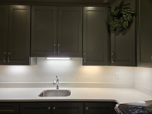 Under Cabinet Lighting Project - the project consists of installing lights under the cabinets andthese are the results