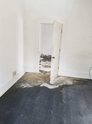 Water damage - Water damage from a roof leak