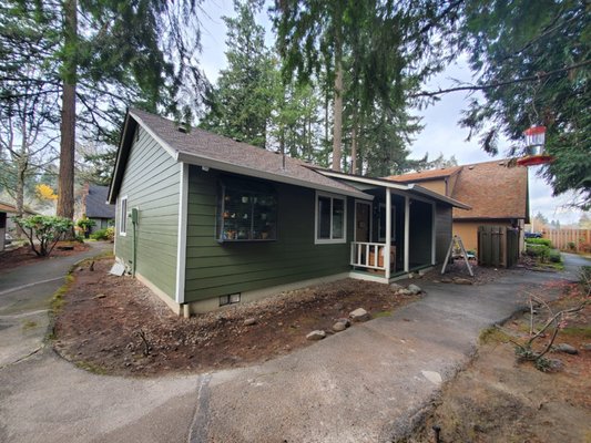 A Complete Exterior Transformation - Roofing, Siding and Gutters! - 🏡 One project. A complete exterior transformation.
There’s something satisfying about seeing a home come together from top to bottom. For this project, our team completed the roofing, siding, and gutters, giving the home a fresh new look while adding lasting protection against Pacific Northwest weather.
The finished exterior features:
🌿 James Hardie siding in Mountain Sage
🧊 Arctic White trim for a clean, classic contrast
🏠 Malarkey Vista® shingles in Heather
💧 New gutters to complete the exterior and help manage our PNW rain
We love how the warm Heather roof complements the Mountain Sage siding, while the crisp white trim brings the entire look together.
Beyond the transformation, these upgrades work together to help protect the home from the roofline down because a beautiful exterior should perform just as well as it looks. A Complete Exterior Transformation - Roofing, Siding and Gutters! - 🏡 One project. A complete exterior transformation.
There’s something satisfying about seeing a home come together from top to bottom. For this project, our team completed the roofing, siding, and gutters, giving the home a fresh new look while adding lasting protection against Pacific Northwest weather.
The finished exterior features:
🌿 James Hardie siding in Mountain Sage
🧊 Arctic White trim for a clean, classic contrast
🏠 Malarkey Vista® shingles in Heather
💧 New gutters to complete the exterior and help manage our PNW rain
We love how the warm Heather roof complements the Mountain Sage siding, while the crisp white trim brings the entire look together.
Beyond the transformation, these upgrades work together to help protect the home from the roofline down because a beautiful exterior should perform just as well as it looks.
