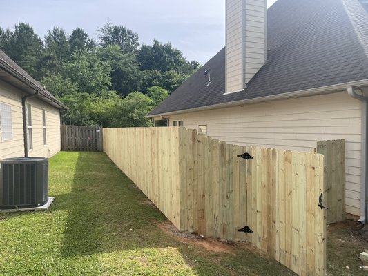 Privacy Fence Installation - The customer called us and wanted to have a privacy fence installed with 3 entry and exit gates. They were wanting privacy while also adding property value. Privacy Fence Installation - The customer called us and wanted to have a privacy fence installed with 3 entry and exit gates. They were wanting privacy while also adding property value.
