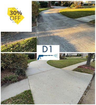 30% Off Driveway Cleaning - Looking to add curb appeal? Our high pressure methods allow us to safely and effectively clean concrete. Mention yelp to get 30% off.