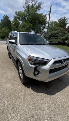 Toyota full detail - This Toyota 4Runner received a complete full detail, including a deep interior cleaning and a thorough exterior detail. The service included a hand wash, wheel and tire cleaning, bug removal, premium spray wax for added gloss and protection, interior vacuuming, surface cleaning, and window cleaning. The result is a refreshed, clean vehicle inside and out with a smooth, glossy finish. Toyota full detail - This Toyota 4Runner received a complete full detail, including a deep interior cleaning and a thorough exterior detail. The service included a hand wash, wheel and tire cleaning, bug removal, premium spray wax for added gloss and protection, interior vacuuming, surface cleaning, and window cleaning. The result is a refreshed, clean vehicle inside and out with a smooth, glossy finish.