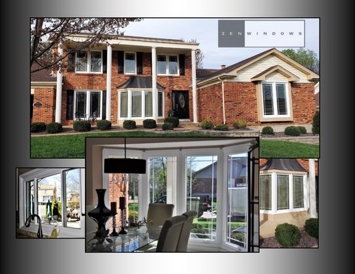 Double-Hung to Casement Project - On this project our client wanted to convert the old double hung windows with colonial grids to Casement windows with Prairie style grids.