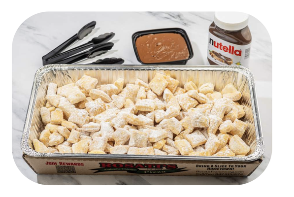 Dessert Catering - Complete your event with dessert catering, our authentic sweet Italian treats made the Rosati’s way. Explore our dessert catering menu featuring zeppole, our version of a classic Italian donut, cannella nuggets, and Sicilian cannolis by the dozen, all made the Rosati’s way.
Zeppole: Warm, powdered-sugar Italian doughnut bites
Cannella Nuggets: Crispy dough bites tossed in cinnamon sugar
Cannolis: Crisp pastry shells filled with sweet ricotta cream Dessert Catering - Complete your event with dessert catering, our authentic sweet Italian treats made the Rosati’s way. Explore our dessert catering menu featuring zeppole, our version of a classic Italian donut, cannella nuggets, and Sicilian cannolis by the dozen, all made the Rosati’s way.
Zeppole: Warm, powdered-sugar Italian doughnut bites
Cannella Nuggets: Crispy dough bites tossed in cinnamon sugar
Cannolis: Crisp pastry shells filled with sweet ricotta cream