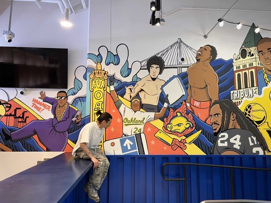 Oakland Legends - This mural was fun, the client told us the names of Oakland legends he wanted to see in his bar / restaurant... we put it together and even sold a collab print together with the restaurant! Love when art comes together with sports and food and street culture. Oakland Legends - This mural was fun, the client told us the names of Oakland legends he wanted to see in his bar / restaurant... we put it together and even sold a collab print together with the restaurant! Love when art comes together with sports and food and street culture.
