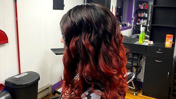 Vivid Colors - Vivid hair coloring services are an art! They require a special attention to detail all throughout the process. Depending on hair length and type the overall service time can be anywhere from 3 - 8 hours. Vivid colors begin with a bleaching process that is designed to lift the natural (or unnatural) color pigment out of your hair so that your new desired color can be achieved. The bleaching process is hard on the hair, so we at Legendary Looks always use a specialized 7 step Olaplex bonding treatment from the color process stage all the way to the end in your blowout. Vivid Colors - Vivid hair coloring services are an art! They require a special attention to detail all throughout the process. Depending on hair length and type the overall service time can be anywhere from 3 - 8 hours. Vivid colors begin with a bleaching process that is designed to lift the natural (or unnatural) color pigment out of your hair so that your new desired color can be achieved. The bleaching process is hard on the hair, so we at Legendary Looks always use a specialized 7 step Olaplex bonding treatment from the color process stage all the way to the end in your blowout.