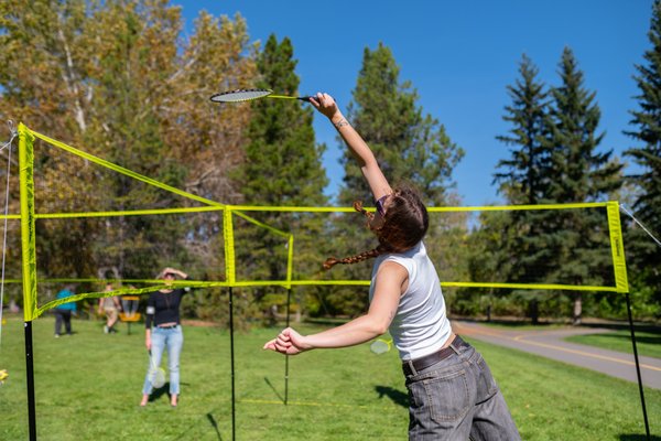 4-Square Badminton/Volleyball - Bring the excitement of 4-Square Badminton & Volleyball to your gathering. Enjoy friendly competition, laughter, and teamwork as you bump, set, and spike your way to victory. A fantastic choice for players of all ages and skill levels. Whether you're spiking on the sand or serving on the grass, Moose & Maple Games' 4-Square Badminton & Volleyball rental guarantees a memorable day filled with sportsmanship and fun. 4-Square Badminton/Volleyball - Bring the excitement of 4-Square Badminton & Volleyball to your gathering. Enjoy friendly competition, laughter, and teamwork as you bump, set, and spike your way to victory. A fantastic choice for players of all ages and skill levels. Whether you're spiking on the sand or serving on the grass, Moose & Maple Games' 4-Square Badminton & Volleyball rental guarantees a memorable day filled with sportsmanship and fun.