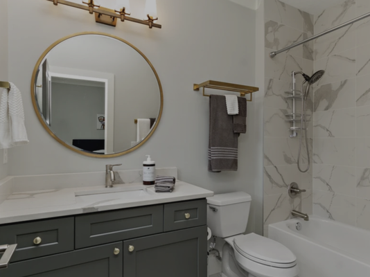 Bathroom Deep Clean - Toilet cleaning: Cleaning and disinfecting toilets, including the bowl, seat, lid, and surrounding areas.
Sink and countertop cleaning: Cleaning and disinfecting sinks, faucets, countertops, and mirrors.
Shower and bathtub cleaning: Scrubbing and disinfecting shower stalls, bathtubs, tiles, grout, and glass enclosures.
Tile and grout cleaning: Removing dirt, grime, and mildew from tiles and grout lines to restore their appearance.
Floor cleaning: Sweeping, mopping, or vacuuming the bathroom floor to remove dust, dirt, and debris.
Disinfection: Applying disinfectants to surfaces and high-touch areas to kill bacteria and germs, promoting a clean and hygienic environment.
Fixture polishing: Polishing fixtures like faucets, towel racks, and soap dispensers to restore their shine.
Trash removal: Emptying and replacing trash bags in waste bins.
Restocking supplies: Checking and replenishing essential bathroom supplies like toilet paper, hand soap, and paper towels.
Ventilation cleaning: Cleaning bathroom vents and fans to remove dust and improve air quality. Bathroom Deep Clean - Toilet cleaning: Cleaning and disinfecting toilets, including the bowl, seat, lid, and surrounding areas.
Sink and countertop cleaning: Cleaning and disinfecting sinks, faucets, countertops, and mirrors.
Shower and bathtub cleaning: Scrubbing and disinfecting shower stalls, bathtubs, tiles, grout, and glass enclosures.
Tile and grout cleaning: Removing dirt, grime, and mildew from tiles and grout lines to restore their appearance.
Floor cleaning: Sweeping, mopping, or vacuuming the bathroom floor to remove dust, dirt, and debris.
Disinfection: Applying disinfectants to surfaces and high-touch areas to kill bacteria and germs, promoting a clean and hygienic environment.
Fixture polishing: Polishing fixtures like faucets, towel racks, and soap dispensers to restore their shine.
Trash removal: Emptying and replacing trash bags in waste bins.
Restocking supplies: Checking and replenishing essential bathroom supplies like toilet paper, hand soap, and paper towels.
Ventilation cleaning: Cleaning bathroom vents and fans to remove dust and improve air quality.