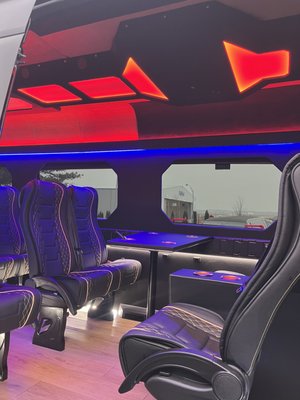VIP Luxury Sprinter Experience ⭐ - Our custom luxury Mercedes Sprinter offers a premium travel experience for small groups.
The interior features comfortable diamond-stitched leather seating, ambient LED lighting, built-in tables, charging ports, and a spacious layout designed for both relaxation and socializing.
Perfect for airport transfers, corporate travel, concerts, weddings, and private group transportation in style. VIP Luxury Sprinter Experience ⭐ - Our custom luxury Mercedes Sprinter offers a premium travel experience for small groups.
The interior features comfortable diamond-stitched leather seating, ambient LED lighting, built-in tables, charging ports, and a spacious layout designed for both relaxation and socializing.
Perfect for airport transfers, corporate travel, concerts, weddings, and private group transportation in style.