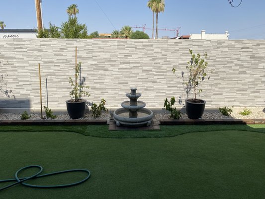 Backyard Renovation
Out with the Rich in with a mini golf oasis - Complete backyard transformation featuring premium artificial turf, custom tile work on the retaining wall, and installation of a decorative water fountain centerpiece. Designed to create a clean, modern, low-maintenance outdoor space with a relaxing atmosphere and upgraded curb appeal. Backyard Renovation
Out with the Rich in with a mini golf oasis - Complete backyard transformation featuring premium artificial turf, custom tile work on the retaining wall, and installation of a decorative water fountain centerpiece. Designed to create a clean, modern, low-maintenance outdoor space with a relaxing atmosphere and upgraded curb appeal.