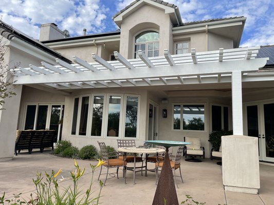 Decks, Pergolas and Exterior Doors - Here are some examples of exterior wooden decks and pergolas at residential homes.