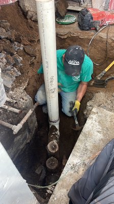 New connection sewer line - we replaced an old sewer line after locating with the camera that it was broken New connection sewer line - we replaced an old sewer line after locating with the camera that it was broken