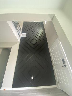 Entry way design accent wall - If you like to see our previous designs, we have a insagram account Sacerio Construction https://www.instagram.com/sacerio_construction/profilecard/?igsh=MTMycDFodXFsOHVvbg==