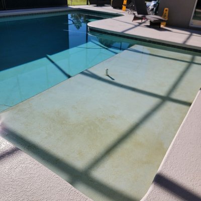 Drainless - Orange or Stains Removed - I did a Drainless is a chemical process to remove orange stains or stains in general, from the finish, to where the pool does not have to be emptied. Drainless - Orange or Stains Removed - I did a Drainless is a chemical process to remove orange stains or stains in general, from the finish, to where the pool does not have to be emptied.