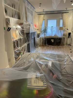 protecting all furniture before painting the ceiling - protecting all furniture before painting the ceiling