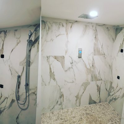 Shower Install - This new shower was completed for a basement bathroom renovation. The new digital Kohler shower valve allows a very modern and easy to use system for multiple shower options. This new shower includes Rain head, slide bar, and jets. Call today for your installation on amazing showers. Shower Install - This new shower was completed for a basement bathroom renovation. The new digital Kohler shower valve allows a very modern and easy to use system for multiple shower options. This new shower includes Rain head, slide bar, and jets. Call today for your installation on amazing showers.