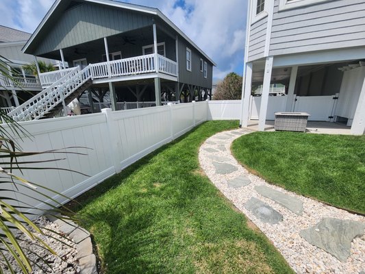 Vinyl Installations - Ocean Isle Beach - We spent the morning in beautiful Ocean Isle Beach yesterday installing some classy looking vinyl. This customer wanted to replace the existing picket vinyl fence with a solid vinyl fence. What a good choice, the outcome looks great! Check out the before and after photos!
Call/text or email StanleysWelding&Construction for all your fencing needs! We take pride in our work and value each and every one one of our customers.
910-368-5212
Stanleyswork11@gmail.com Vinyl Installations - Ocean Isle Beach - We spent the morning in beautiful Ocean Isle Beach yesterday installing some classy looking vinyl. This customer wanted to replace the existing picket vinyl fence with a solid vinyl fence. What a good choice, the outcome looks great! Check out the before and after photos!
Call/text or email StanleysWelding&Construction for all your fencing needs! We take pride in our work and value each and every one one of our customers.
910-368-5212
Stanleyswork11@gmail.com