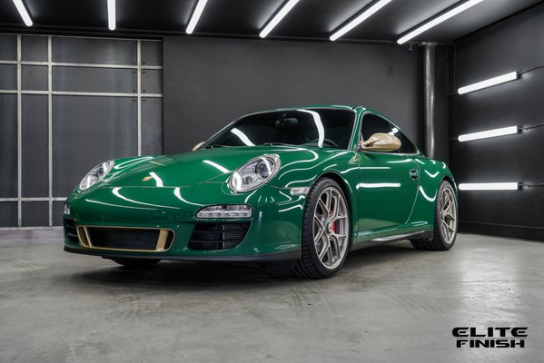 Colored Paint Protection Film (PPF) on Porsche 911 - For this project, we performed a full vehicle custom install of STEK DYNOgreen PPF, transforming the car from its original Basalt Black to an eye-catching, vibrant green. Our client’s decision to shift to green was inspired by a deep appreciation for Porsche’s iconic British Racing Green, a color that embodies both heritage and performance. The STEK DYNOgreen PPF not only captures that classic hue but also elevates it with modern flair. Beyond its aesthetic appeal, this Colored PPF provides top-notch protection against scratches, chips, and environmental damage, making it a perfect blend of style and protection for any luxury sports car enthusiast looking to stand out on San Diego roads.
A transformation is never complete without the right wheels to match. We custom-ordered and installed HRE R101LW White Gold wheels to perfectly complement the Porsche’s new DYNOgreen look.To ensure maximum protection and ease of cleaning, we applied CQUARTZ Ceramic Coating to the wheels, making them more resistant to brake dust, dirt, and contaminants. Additionally, we added gold vinyl accents to tie the entire design together. The result? A luxurious contrast that enhances both the PPF and the custom wheels, elevating the overall aesthetic of the vehicle.
Whether you’re interested in Colored Paint Protection Film, Ceramic Coating, or Custom Wheels in the San Diego area, our expert team is ready to turn your automotive vision into reality. Reach out to us for a free consultation, and let’s turn your car dreams into reality! Colored Paint Protection Film (PPF) on Porsche 911 - For this project, we performed a full vehicle custom install of STEK DYNOgreen PPF, transforming the car from its original Basalt Black to an eye-catching, vibrant green. Our client’s decision to shift to green was inspired by a deep appreciation for Porsche’s iconic British Racing Green, a color that embodies both heritage and performance. The STEK DYNOgreen PPF not only captures that classic hue but also elevates it with modern flair. Beyond its aesthetic appeal, this Colored PPF provides top-notch protection against scratches, chips, and environmental damage, making it a perfect blend of style and protection for any luxury sports car enthusiast looking to stand out on San Diego roads.
A transformation is never complete without the right wheels to match. We custom-ordered and installed HRE R101LW White Gold wheels to perfectly complement the Porsche’s new DYNOgreen look.To ensure maximum protection and ease of cleaning, we applied CQUARTZ Ceramic Coating to the wheels, making them more resistant to brake dust, dirt, and contaminants. Additionally, we added gold vinyl accents to tie the entire design together. The result? A luxurious contrast that enhances both the PPF and the custom wheels, elevating the overall aesthetic of the vehicle.
Whether you’re interested in Colored Paint Protection Film, Ceramic Coating, or Custom Wheels in the San Diego area, our expert team is ready to turn your automotive vision into reality. Reach out to us for a free consultation, and let’s turn your car dreams into reality!
