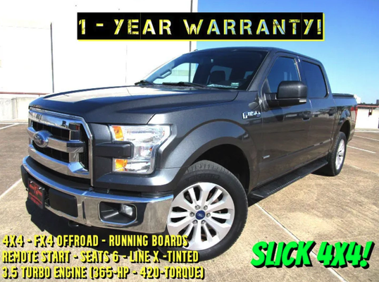 View our inventory - 1 YEAR NATIONWIDE WARRANTY INCLUDED AT POSTED PRICE ON ALL ELIGIBLE VEHICLES ON LOT! -------- About 40 vehicles on our website ---- We are 20 years A+ rated with BBB ((WE WOULD LOVE TO EARN YOUR BUSINESS)