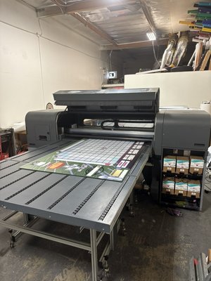 Outdoor UV ink printer - What Is a UV Flatbed 500 Printer?

A UV flatbed printer (like the industry-standard models such as the Mimaki JFX500‑2131 or similar 500-series machines) is a high-performance digital printer that uses ultraviolet (UV) light to cure ink instantly as it’s printed directly onto rigid surfaces.  ￼

💡 Key Points for Your Advertising Copy:
	•	Direct-to-Surface Printing: Prints directly onto materials like acrylic, wood, metal, glass, foam board, and plastics—no need for vinyl or transfer media.  ￼
	•	Instant UV Curing: UV light instantly dries and hardens the ink, meaning fast turnaround and ready-to-use prints right off the machine.  ￼
	•	Vibrant, Durable Results: Produces sharp, bright, and long-lasting graphics that are resistant to fading, scratching, and weather, making them great for both indoor and outdoor signage.  ￼
	•	Versatile Media Sizes: The “500” typically refers to a large (about 5-foot class) flatbed area, allowing printing on big panels or multiple small pieces at once.  ￼
	•	Special Ink Options: Many models support white and clear (varnish) inks—useful for printing on dark or transparent surfaces and creating special effects and textures.  ￼
	•	High Resolution & Precision: Excellent for detailed images, logos, and high-impact graphics with resolution up to 1200 dpi+ on quality machines.  ￼
	•	Business-Ready Performance: UV flatbed printers like the 500 series are reliable workhorses for sign shops and print production businesses—ideal for custom signage, exhibits, décor panels, packaging boards, and promotional displays.  ￼
