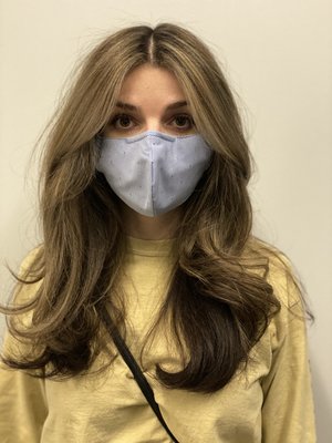 Full Foils & Deluxe Blowout with Flat Iron work - She came to me with a box dyed hair from quarantine and wanted to gradually go lighter. This hair service room 4 sessions to get to the lightness she currently has.