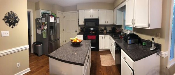 Wilcox Remodel - SERVICES:

New upper doors, removed dated archway, Quartz countertops (Arctic Ice), new coffee bar area, extended the peninsula, new backsplash, new hardware and soft close hinges.