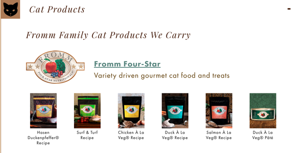 Fromm Family Cat Products We Carry - Fromm Cat Products Fromm Family Cat Products We Carry - Fromm Cat Products