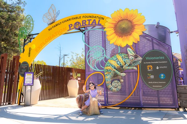 Exploration Portal - Exploration Portal is the outdoor educational play space at the intersection of math, art, and nature. Children will discover fascinating patterns and symmetry in nature from variegated leaves to bees filling their honeycomb. There are giant solar flowers that open and close, a beehive feature for climbing, kaleidoscopes for examining, rocks that sing, whirling flyers that showcase airborne creatures, and measurement fun – all designed to explore patterns in nature.

Exploration Portal is 4,000 sq. ft. of fun that includes eight interactive exhibits that help children interact with designs on animal furs and spirals on snail's shells, to the systematic arrangement of leaves on a stem and the architecture of beehives. The exhibits encourage children to look closely, play with sequence and proportion, and explore patterns in the world around us.