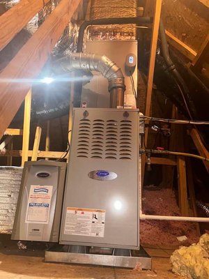 Evaporated coil and furnace in the attic - New fan coil, new oil furnace, maintenance to a mini split converter Evaporated coil and furnace in the attic - New fan coil, new oil furnace, maintenance to a mini split converter