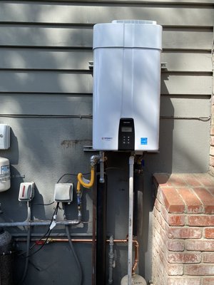 Tankless Heater - New tankless water heater installation.