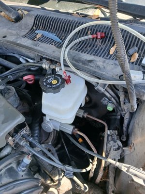 2001 Buick LeSabre, Master Cylinder Replacement - The customer requested to have his master cylinder replaced. I went out and removed the old one and installed the new one. I filled the master cylinder with fluid to and bled it of any air before installing the brake lines to ensure proper operation. 2001 Buick LeSabre, Master Cylinder Replacement - The customer requested to have his master cylinder replaced. I went out and removed the old one and installed the new one. I filled the master cylinder with fluid to and bled it of any air before installing the brake lines to ensure proper operation.