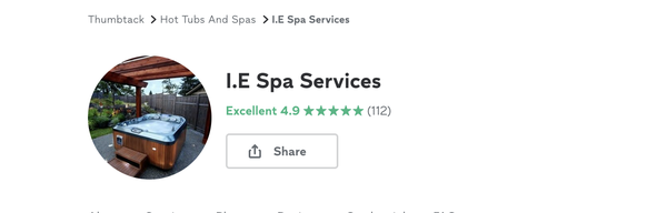 Check out what our customers are saying! - I offer full hot tub / Spa repair and maintenance. I have been in the industry for over 27 years and understand what a spa needs to function correctly. I am capable of ordering parts and also offer spa cleaning services. Please message me today to book and check out what my customers have said about me over the years on other platforms as I am new to Yelp! Check out what our customers are saying! - I offer full hot tub / Spa repair and maintenance. I have been in the industry for over 27 years and understand what a spa needs to function correctly. I am capable of ordering parts and also offer spa cleaning services. Please message me today to book and check out what my customers have said about me over the years on other platforms as I am new to Yelp!
