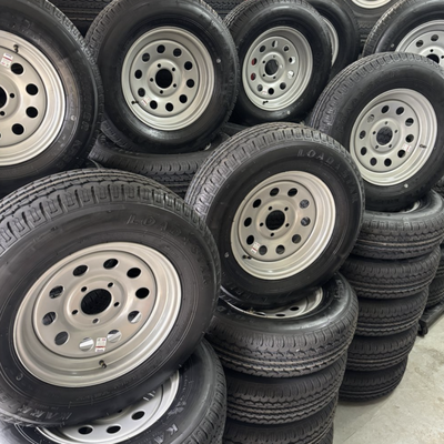 Tires For Farm Trailers - We sell new tires for farm trailers only. We have 5, 6 and 8 lug tires. Open 24/7 for your convenience and we have even more inventory on our Facebook page. Tires For Farm Trailers - We sell new tires for farm trailers only. We have 5, 6 and 8 lug tires. Open 24/7 for your convenience and we have even more inventory on our Facebook page.