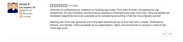 Check out these awesome reviews! - Check out what Hunter and Jessica from LA said about the jobs we did for them! Check out these awesome reviews! - Check out what Hunter and Jessica from LA said about the jobs we did for them!