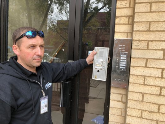 Intercom and commercial keypad lock install - In this project we replaced an old Intercom system. Also, installed a commercial keypad lock on front metal gate for a building Intercom and commercial keypad lock install - In this project we replaced an old Intercom system. Also, installed a commercial keypad lock on front metal gate for a building