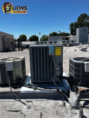 Ceiling Fan Coil and Heat Pump Replacement in Studio City, CA - This is an HVAC Replacement project in Studio City. The existing condenser and ceiling fan coil units of the client were in bad shape. The client booked an appointment with Lions and our skilled technician thoroughly assessed and carefully planned the installation. After evaluating, a high-efficiency, HVAC system has been selected. Our team prepared the site, removed the old units, installed the new condenser and fan coil units, performed ductwork modifications, conducted thorough system performance tests, and made a final inspection. The client was extremely satisfied with the outcome of his HVAC system replacement. Ceiling Fan Coil and Heat Pump Replacement in Studio City, CA - This is an HVAC Replacement project in Studio City. The existing condenser and ceiling fan coil units of the client were in bad shape. The client booked an appointment with Lions and our skilled technician thoroughly assessed and carefully planned the installation. After evaluating, a high-efficiency, HVAC system has been selected. Our team prepared the site, removed the old units, installed the new condenser and fan coil units, performed ductwork modifications, conducted thorough system performance tests, and made a final inspection. The client was extremely satisfied with the outcome of his HVAC system replacement.