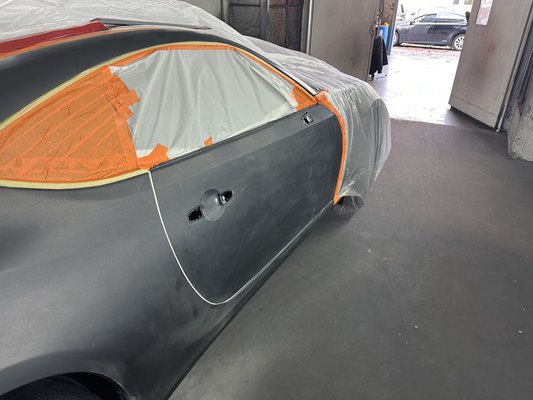 Scion FR-S repair and paint - This Special Edition FR-S had some damage in the quarter panel and door. We quickly repaired it and painted both panels. The car is a collectors car, and it is now back to showroom condition. Scion FR-S repair and paint - This Special Edition FR-S had some damage in the quarter panel and door. We quickly repaired it and painted both panels. The car is a collectors car, and it is now back to showroom condition.