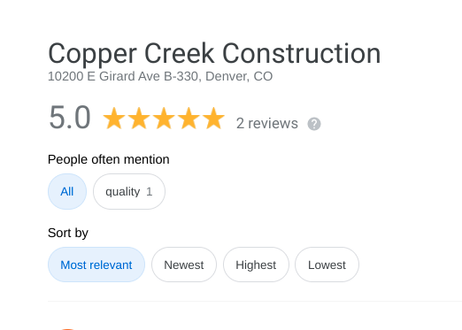 Reviews - Please check out what others have to say about service on some of the other platforms for a holistic representation of what to expect from Copper Creek Construction. We appreciate you considering us for your next project and look forward to connecting soon! Reviews - Please check out what others have to say about service on some of the other platforms for a holistic representation of what to expect from Copper Creek Construction. We appreciate you considering us for your next project and look forward to connecting soon!