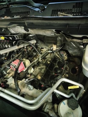 head job on dodge 3500 - was brought in for.mis fire upon inspection found a burnt exhaust valve on cylinder 2 head job on dodge 3500 - was brought in for.mis fire upon inspection found a burnt exhaust valve on cylinder 2